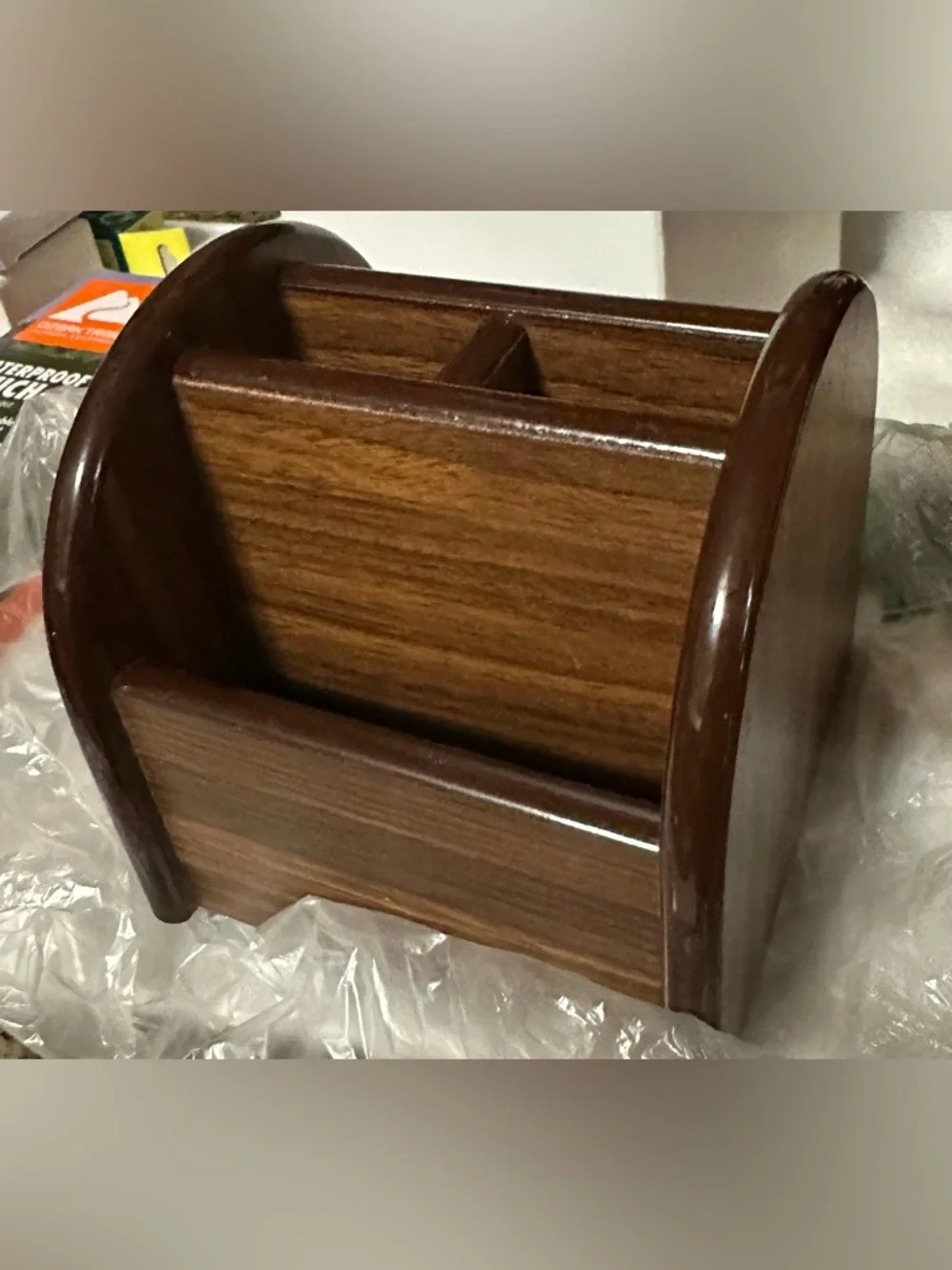 Classic Wooden Desk Caddy in Rich Walnut